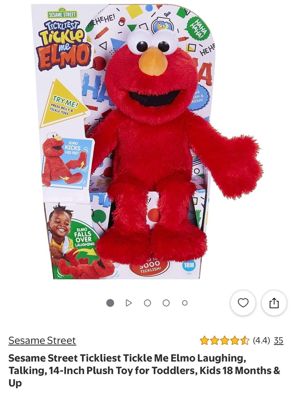2021 Sesame Street Tickliest Tickle Me Elmo Talking Plush